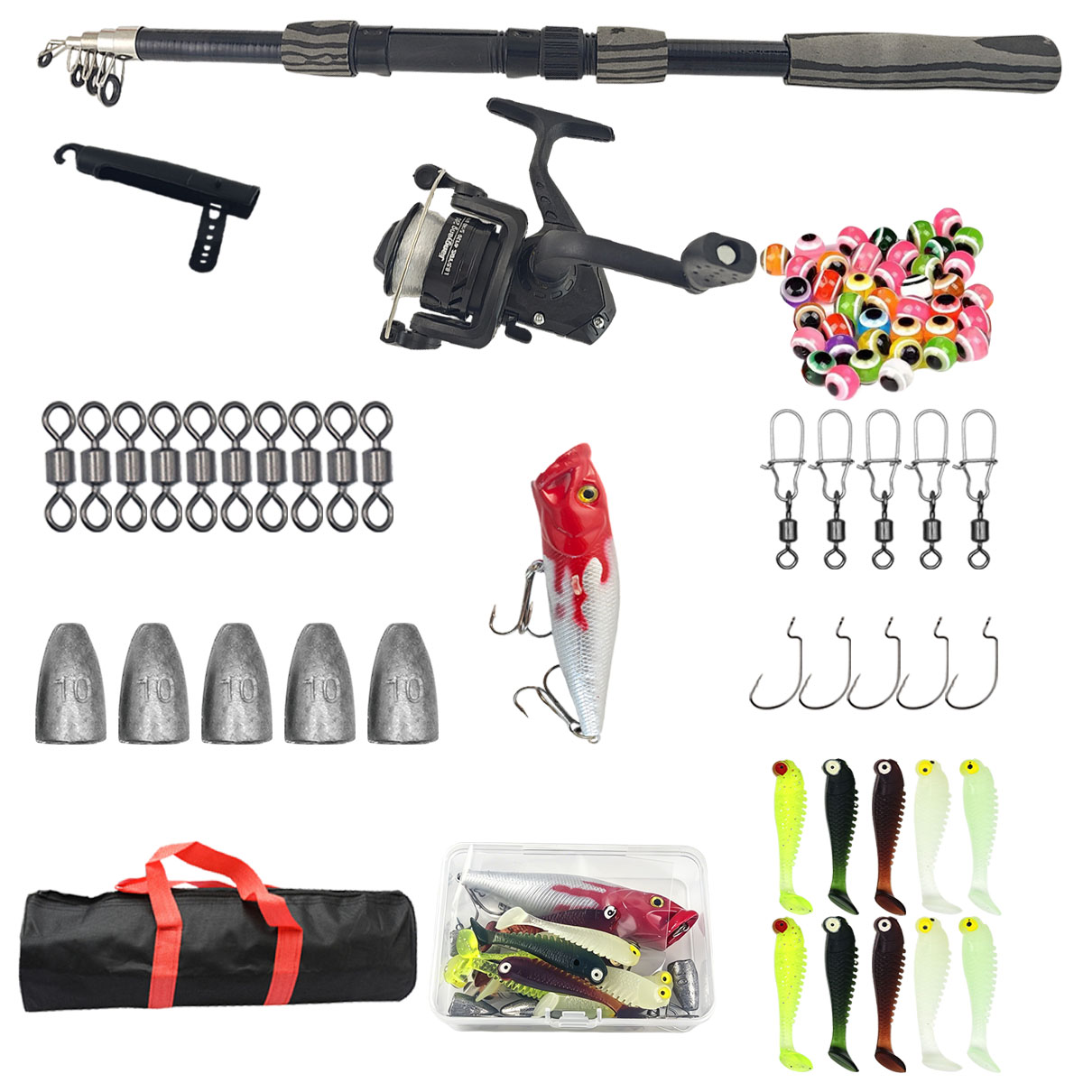 Fishing Rod Combo - Kit Joran Pancing Teleskopik Portabel 1.8m